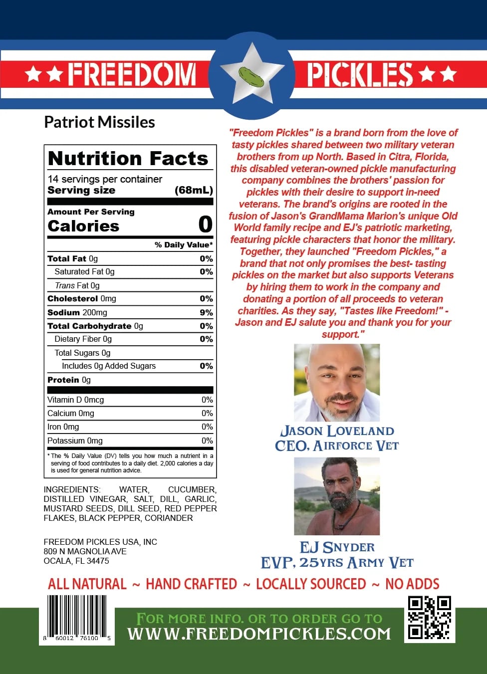 Patriot Missiles - Fresh Dill Pickles